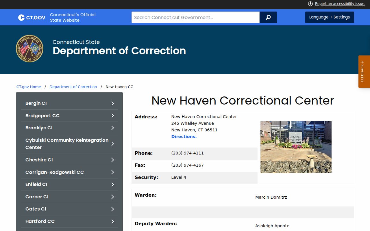 Greenwich County arrest records New Haven Correctional Center information